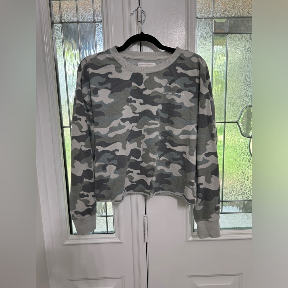 Spiritual Gangster Mazzy Camo cropped Sweatshirt size medium.
